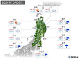 2024年10月06日の東北地方の実況天気
