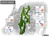 2024年10月06日の長野県の実況天気