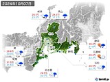 2024年10月07日の東海地方の実況天気