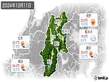 2024年10月11日の長野県の実況天気