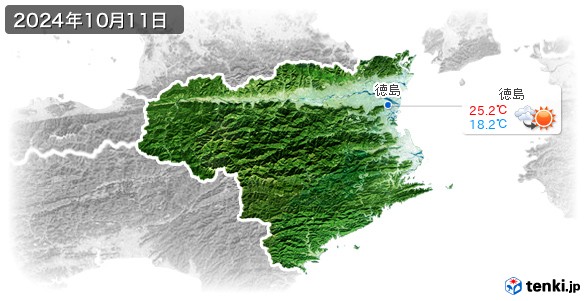 徳島県(2024年10月11日の天気