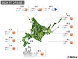 2024年10月12日の北海道地方の実況天気