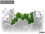 2024年10月16日の鳥取県の実況天気