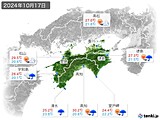 2024年10月17日の四国地方の実況天気