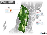 2024年10月17日の山形県の実況天気