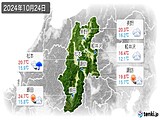 2024年10月24日の長野県の実況天気