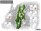 2024年10月26日の長野県の実況天気