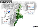 2024年10月27日の三重県の実況天気