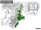 2024年10月28日の三重県の実況天気