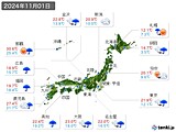 実況天気(2024年11月01日)