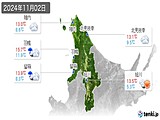 実況天気(2024年11月02日)