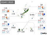 実況天気(2024年11月02日)