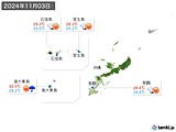 2024年11月03日の沖縄地方の実況天気