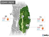 2024年11月03日の岩手県の実況天気