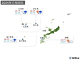 2024年11月05日の沖縄地方の実況天気