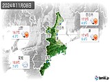 2024年11月08日の三重県の実況天気