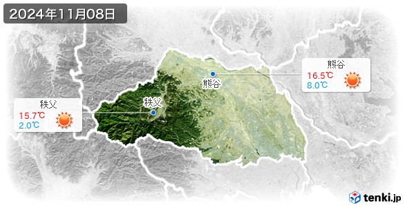 埼玉県(2024年11月08日の天気