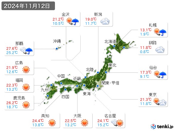 (2024年11月12日の天気