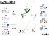 実況天気(2024年11月13日)