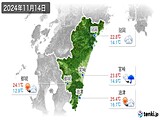 2024年11月14日の宮崎県の実況天気