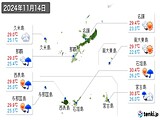 2024年11月14日の沖縄県の実況天気