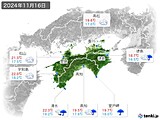 2024年11月16日の四国地方の実況天気