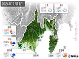 2024年11月17日の静岡県の実況天気