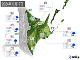 2024年11月17日の道東の実況天気