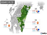 2024年11月17日の宮崎県の実況天気