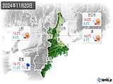 2024年11月20日の三重県の実況天気