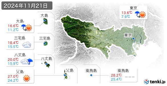 東京都(2024年11月21日の天気