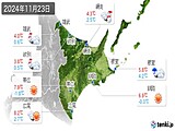 2024年11月23日の道東の実況天気