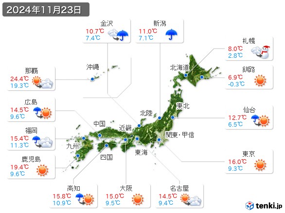 (2024年11月23日の天気