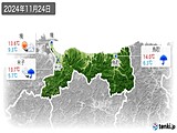 2024年11月24日の鳥取県の実況天気