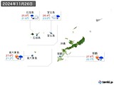 2024年11月26日の沖縄地方の実況天気