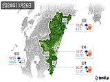 2024年11月26日の宮崎県の実況天気