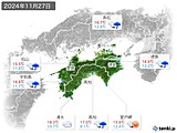 2024年11月27日の四国地方の実況天気