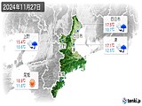 2024年11月27日の三重県の実況天気