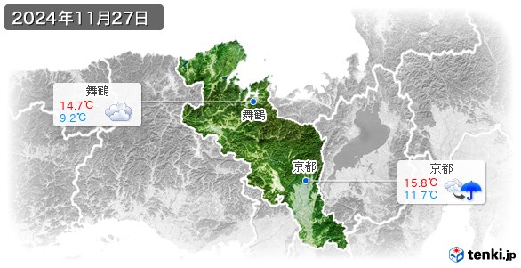 京都府(2024年11月27日の天気