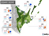 2024年11月28日の道東の実況天気