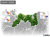 2024年11月28日の鳥取県の実況天気