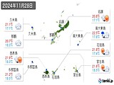 2024年11月28日の沖縄県の実況天気