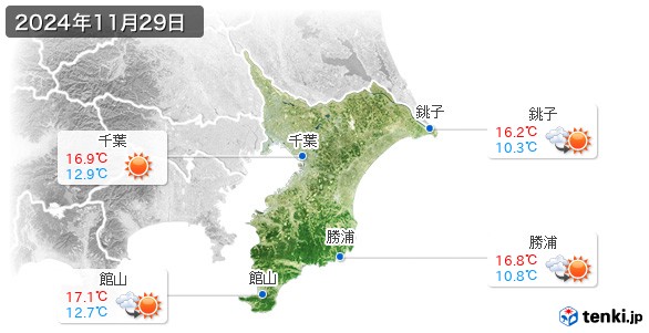 千葉県(2024年11月29日の天気