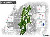 2024年12月07日の長野県の実況天気