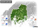 2024年12月13日の広島県の実況天気