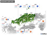 2024年12月14日の中国地方の実況天気