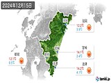 2024年12月15日の宮崎県の実況天気