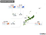 2024年12月21日の沖縄地方の実況天気