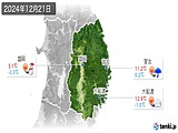 2024年12月21日の岩手県の実況天気