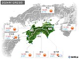 2024年12月23日の四国地方の実況天気